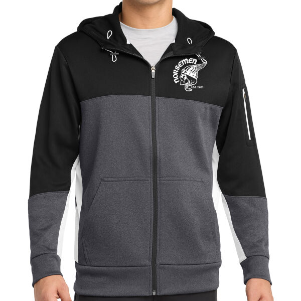 Sport-Tek® Tech Fleece Colorblock Full-Zip Hooded Jacket - Embroidered Logo **Add Name For $5** Thumbnail